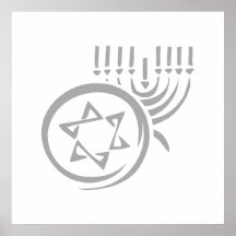 Étoile de David Menorah Posters