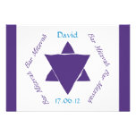 Étoile de David RSVP de Mitzvah de barre, personna Faire-part Personnalisé