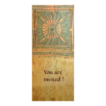 ÉTOILE de MATIN, vert antique de brun jaune Invitations Personnalisées