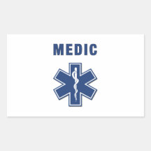 Étoile de médecin de la vie autocollants en rectangle