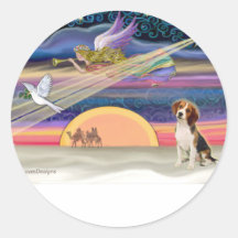 Étoile de Noël - chiot de beagle Autocollant