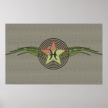 Étoile de Poissons Affiche
