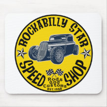 Étoile de rockabilly de magasin de vitesse tapis de souris