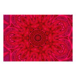 Étoile et mandala rouges de Sun Tirage Photo
