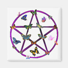Étoile et papillons de Wiccan Aimant Pour Réfrigérateur