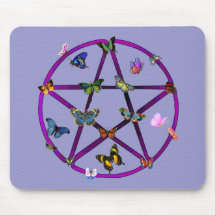 Étoile et papillons de Wiccan Tapis De Souris