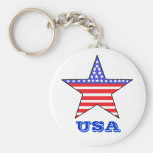 Étoile Etats-Unis patriotiques Porte-clefs