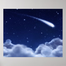 Étoile filante au-dessus de l'affiche de nuages - 