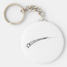 Étoile filante noire et blanche porte-clefs