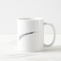 Étoile filante noire et blanche tasse