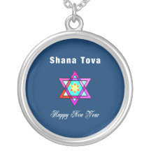 Étoile juive de Shana Tova Colliers Personnalisés