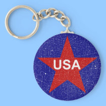 Étoile rouge affligée par KRW Etats-Unis porte-clés