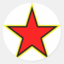 Étoile rouge communiste adhésifs ronds