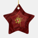 Étoile rouge de damassé décoration de noël