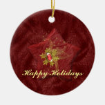 Étoile rouge de damassé décorations de noël