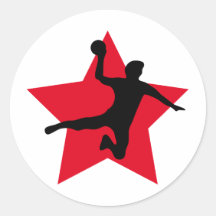 étoile rouge de handball autocollants