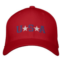Étoiles blanches de KRW et bleues rouges des Etats Chapeaux Brodés