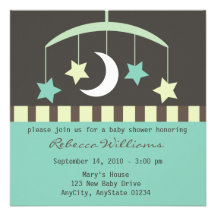 Étoiles de bébé de berceuse et invitation de mobil