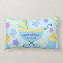 Étoiles de bleus layette et coussin de souvenir de