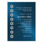 Étoiles de David argentées bleues de Mitzvah Sheen Faire-parts