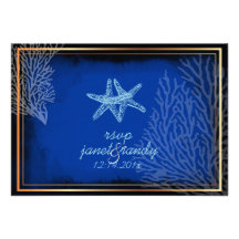Étoiles de mer de bleu de rsvp de PixDezines+coule Faire-parts