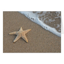 Étoiles de mer sur la plage carte de vœux
