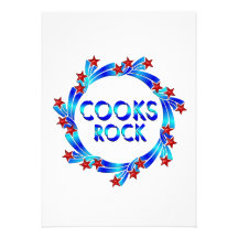 Étoiles de rouge de roche de cuisiniers invitations