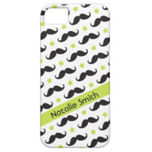 Étoiles de vert de chaux de motif de moustache per iPhone 5 case