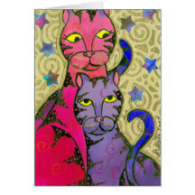 Étoiles du chat N Cartes De Vœux