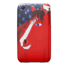 Étoiles et cheval de rayures coque iPhone 3 Case-Mate