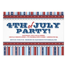 Étoiles et partie 4 juillet de fête de rayures faire-parts