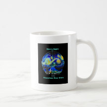 Étoiles finies impuissantes de nuit étoilée tasse