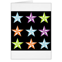 Étoiles lumineuses et noires carte de vœux