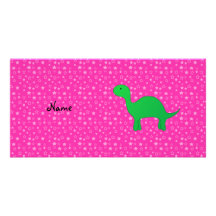 Étoiles nommées personnalisées de rose de dinosaur cartes de vœux avec photo