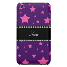Étoiles pourpres et roses nommées personnalisées coque barely there iPod
