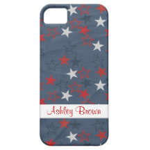 Étoiles sur le denim avec la plaque signalétique iPhone 5 case