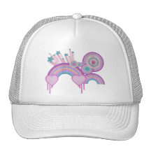 Étoiles urbaines et spirales d'arc-en-ciel casquette