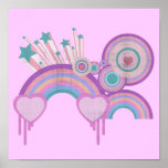 Étoiles urbaines et spirales d'arc-en-ciel posters
