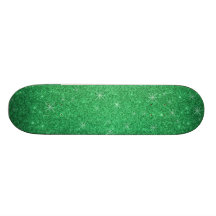Étoiles vertes de scintillement planches à roulettes customisées