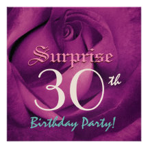 ÉTONNEZ le 30ème rose E005 de pourpre d'anniversai Invitation