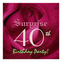 ÉTONNEZ le rose rouge E004 du quarantième annivers Invitations