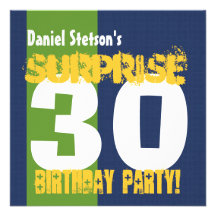 ÉTONNEZ V6 vert du 30ème anniversaire et bleu mode Invitation Personnalisable