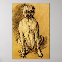 Étude de bouledogue de Thomas Gainsborough Posters