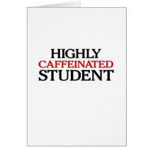 Étudiant fortement caféiné (oeil rouge) cartes de vœux