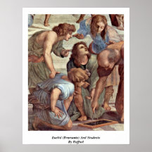 Euclid (Bramante) et étudiants par Raffael Affiche