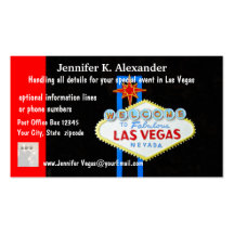 Événements de planificateur de partie de Las Vegas Cartes De Visite Personnelles