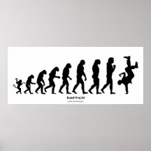 Évolution darwinienne d'affiche d'art de "FRAPPEUR