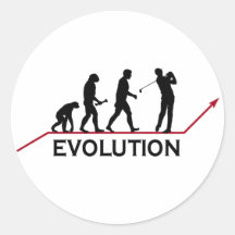 Évolution de golf autocollant rond