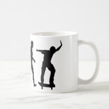 Évolution de planche à roulettes tasse à café