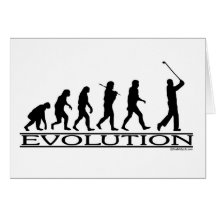 Évolution - golf - homme carte de vœux